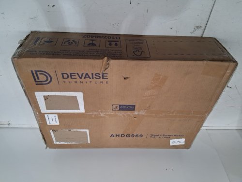 Devaise Wood 3 Drawer Mobile File Cabinet - 16.2" - White - (Model: AHDG069) image 2