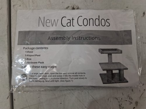 New cat condos 3-tier cat stand with scratching post - 25" x 25" x 30" - grey image 5