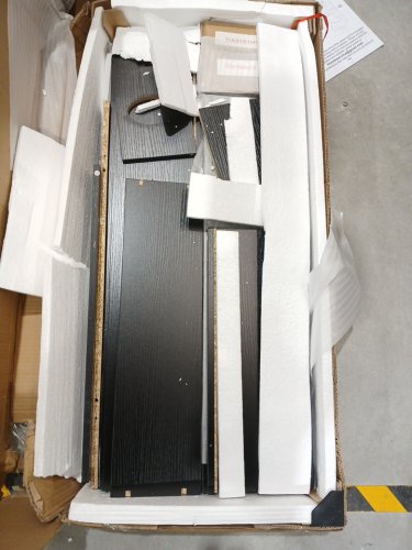 Over The Toilet Storage Cabinet with Doors and Shelves - Black (Model: DA0161) image 3