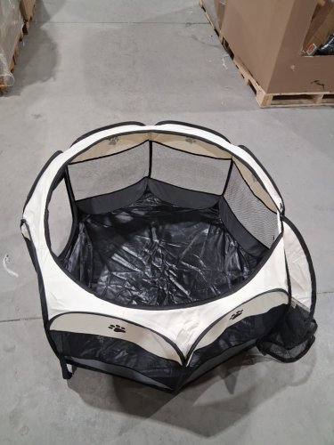 snecon portable foldable pet playpen - large - 44.8" x 44.8" x 22.8" - grey (model : SC-PET-L-01) image 3