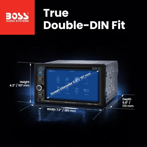 BOSS Audio Systems bluetooth car touchscreen Stereo System - 62" Double Din Head Unit - USB, SD, CD Player, AM/FM Radio Receiver - black (model: bv9364b) image 2