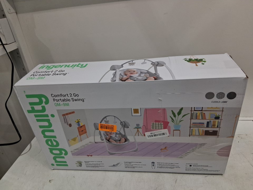 INGENUITY COMFORT 2 GO PORTABLE baby SWING - 0M-9M - CUDDLE LAMB theme/grey (MODEL: 12184) image 3