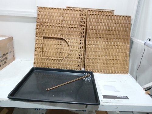 Rattan Hidden Cat Litter Box Enclosure - 32" x 24.6" x 3.5" - beige - (model:‎ UPCL014K01) image 3