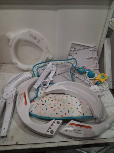 FISHER-PRICE PORTABLE BABY CHAIR DELUXE SIT-ME-UP FLOOR SEAT WITH SNACK TRAY - MULTI-COLOUR (MODEL: ‎HBM82) image 3