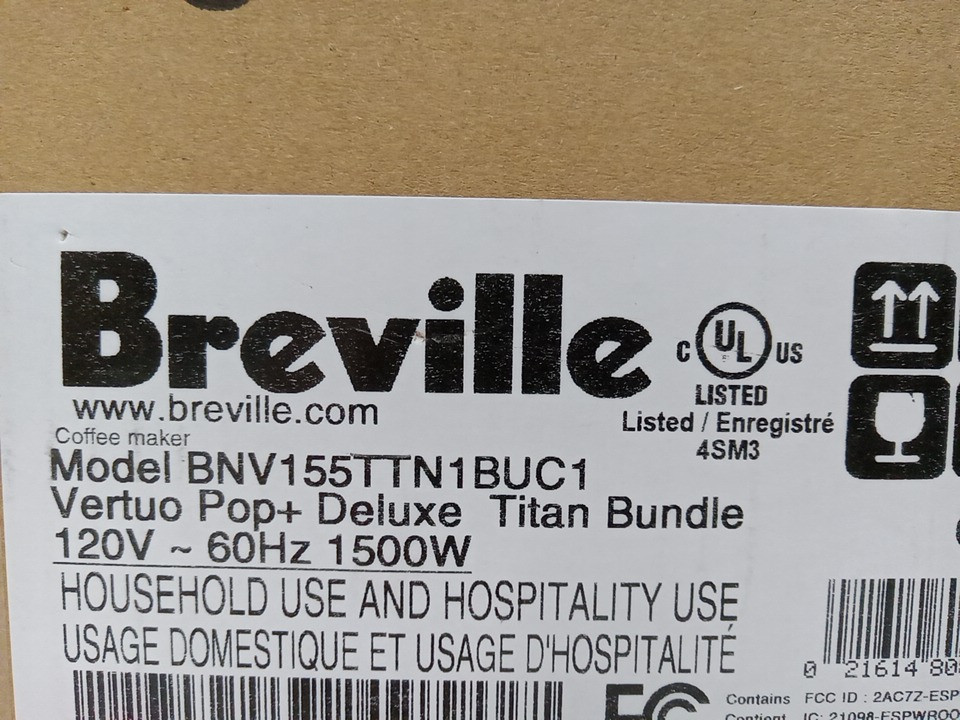 Breville Nespresso Vertuo Pop+ Deluxe Coffee & Espresso machine with aeroccino milk frother & coffee pods - titan (model: BNV155TTN1BUC1) image 8