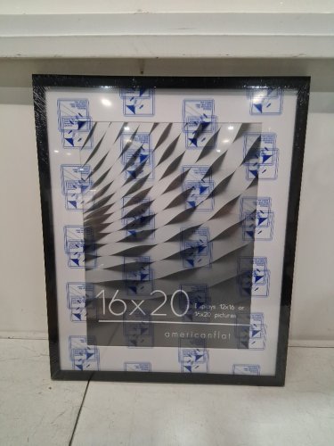 Americanflat Picture Frame with Polished Plexiglass - 16" x 20", matted to 12" x 16" - black image 2