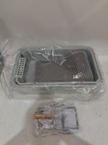 TENTIZON Stainless Steel Kitty Litterbox with Side Lids, Litter Mat, AND Scooper - SILVER/GREY (MODEL: XM-F / PT004-GY-00) image 3