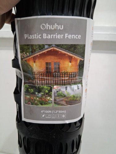 OHUHU PLASTIC GARDEN ANIMAL BARRIER FENCE - APPROX 4FT X 100FT - BLACK - (MODEL: GPF-02) image 5