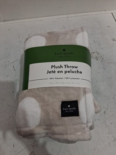 kate spade plush throw blanket - 60" x 70" - beige/WHITE (model : 1859162) image 3