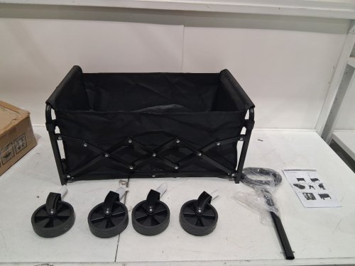 foldable portable trolley wagon cart - 28" x 18.5" - black (model: jy-102) image 3
