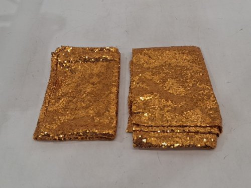 2Pk Gold Sequin Table Runner - 12" x 72", decorative Glitter Table Runner - gold image 3