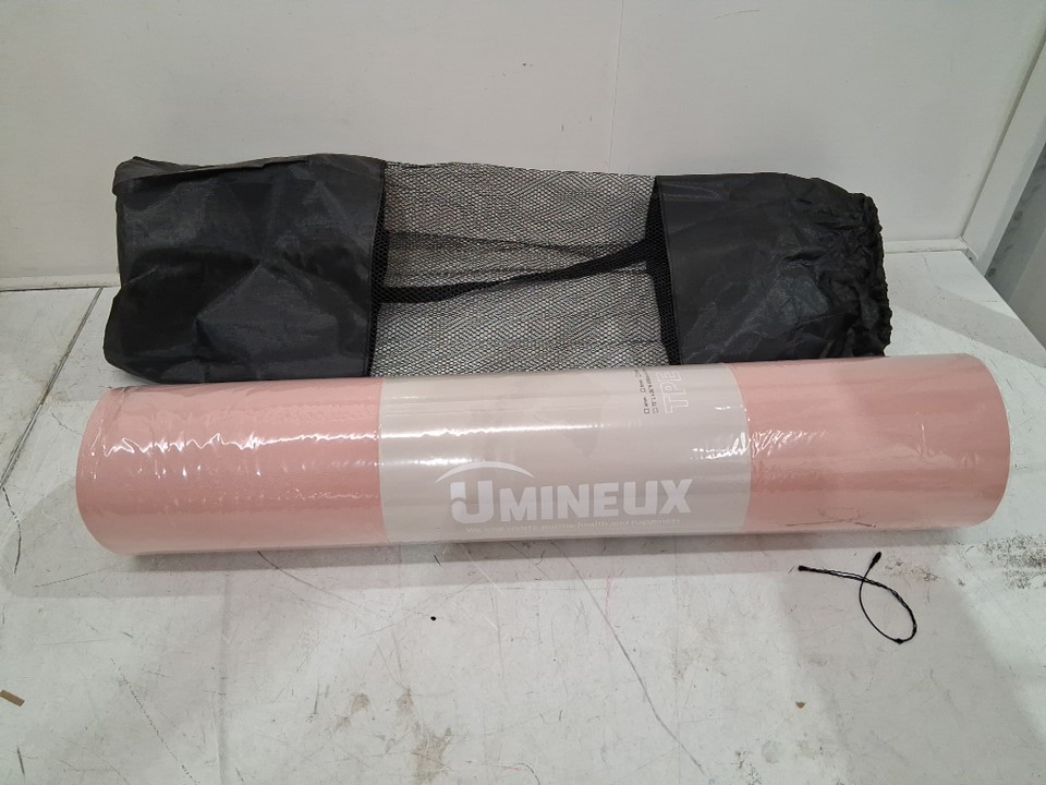 UMINEUX Yoga Exercise Mat Extra thick - 72" x 24" x 1/3" - PARFAIT PINK/Grey image 3
