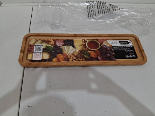 FARBERWARE reversible Rectangular Build-a-Board Bamboo cutting /Charcuterie board - 7" x 22" - bamboo image 2