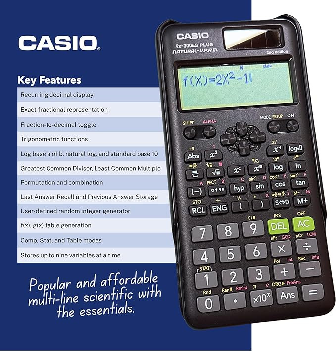 Casio scientific calculator - 2nd edition - black (model: fx-300ES PLUS) image 3