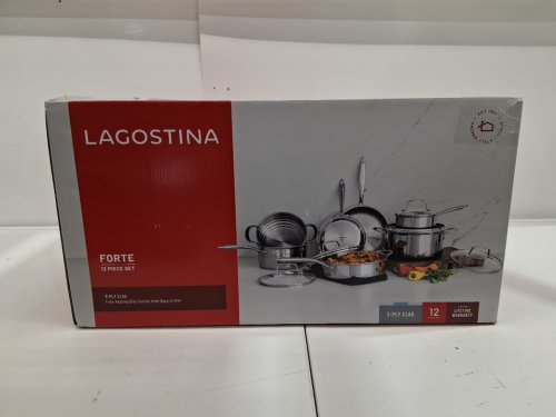 12pc Lagostina Forte 3-Ply Clad Cookware Set - pots and pans - stainless steel (model: 2100103838) image 7