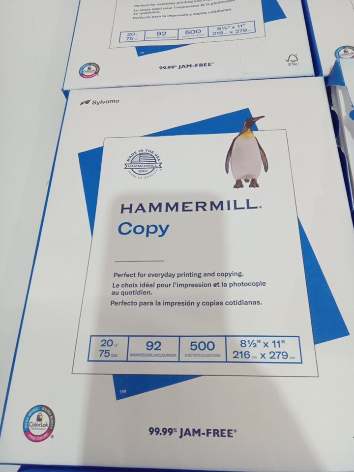 6PK HAMMERMILL 99.9% JAM FREE COPY PAPER SHEETS - 8.5" x 11" - 92 bright - 500 per pack (3000 total) - WHITE (MODEL: 113620) image 3