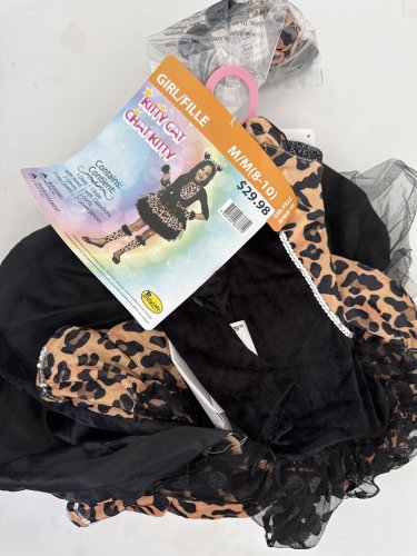 5PC GIRLS PARTYHOLIC KITTY CAT COSTUME - MEDIUM (8/10) - BLACK/BROWN image 2