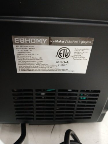 EUHOMY Countertop Ice Maker Machine with Handle, Basket and Scoop - MAKES 26LB/Day - BLACK (MODEL : im-06d / IM001-Bbl-CAEH) image 6