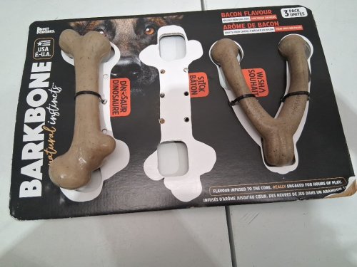 2pk petmate barkbone natural instincts dog chew toys - bacon flavor (model: 1705077) image 2