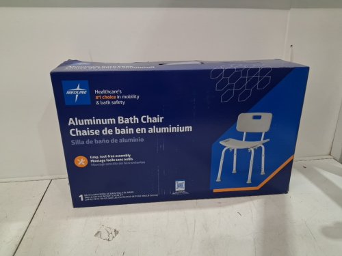 MEDLINE GUARDIAN DELUXE ALUMINUM BATH CHAIR - 400lbS CAP - Grey (MODEL: G2-101KRX1) image 2