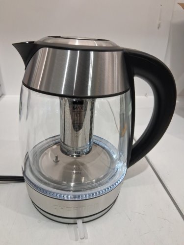 CHEFMAN DUAL-GLASS COOL TOUCH DIGITAL KETTLE WITH TEA INFUSER - 1500W - 1.7L - STAINLESS STEEL/BLACK (MODEL: RJ11-17-CTI-DG/1992747) image 3