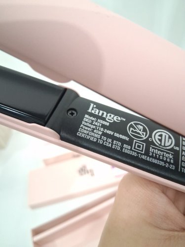 l'ange ceramic 1-pass flat iron, dual voltage 110-240v, 45w - 1"- pink  (model: hs098/2432) image 3