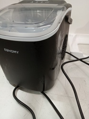 EUHOMY Countertop Ice Maker Machine with Handle, Basket and Scoop - MAKES 26LB/Day - BLACK (MODEL: im-06d/IM001-Bbl-CAEH) image 4