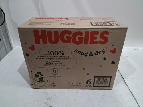 144PK HUGGIES SNUG AND DRY BABY DIAPERS - SIZE 6 - MICKEY MOUSE image 2
