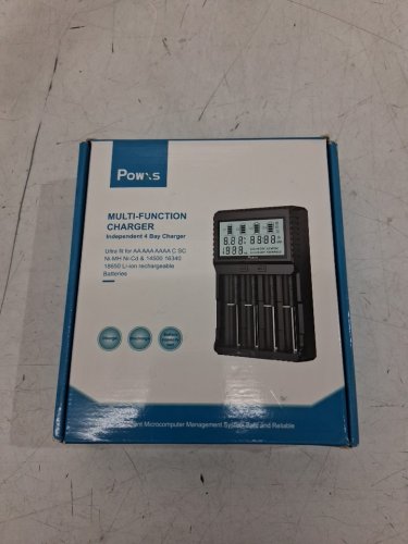 POWXS Universal Battery Charger - for AA, AAA, aaaa batteries - With testing function, LCD automatic identification - black (model: r4) image 2