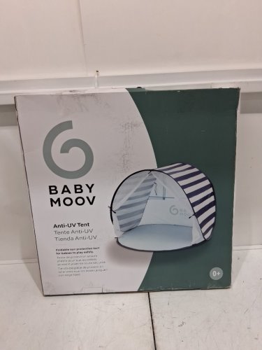 babymoov anti-uv baby & toddler pop-up sunshade shelter with upf 50+ protection - blue stripe (model: ao38217) image 2