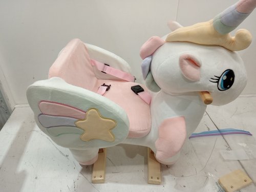 funlio toddlers unicorn rocking horse - 25" x 27" x 14" - white image 6