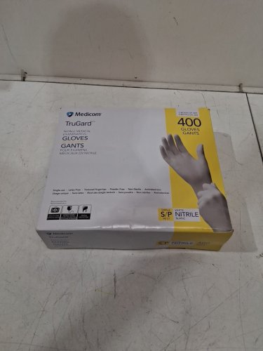 2 (200PK) MEDICOM TRUGARD NITRILE MEDICAL EXAM GLOVES - 400 IN TOTAL - SMALL - WHITE (MODEL:1858760) image 2