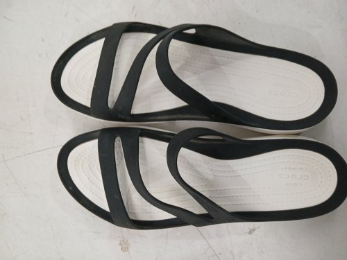 WOMENS Crocs Getaway Strappy SANDAL - SIZE 9 - white/BLACK (STYLE: 1075488) image 2