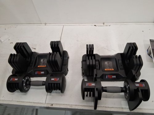 2PK  EnterSports Adjustable Dumbbell Set with Non-Slip Handle - 4-40LBS - BLACK image 5