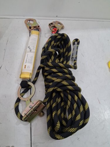 Vertical Lifeline Assembly Fall Protection Rope with 30 KN Breaking Tension -  .55'' x 25FT - BLACK/YELLOW (MODEL:ROPE-S-100) image 3