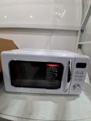 GALANZ RETRO STYLE COUNTERTOP MICROWAVE OVEN - 1.1CU.FT. - MILKSHAKE WHITE (MODEL: GLCMKZ11WER10) image 4