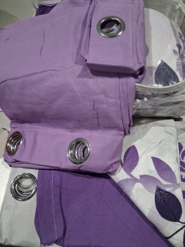 9pc REYLOX VINTAGE bedspread, pillowcase and curtain bedroom set - QUEEN - FLORAL PURPLE image 6