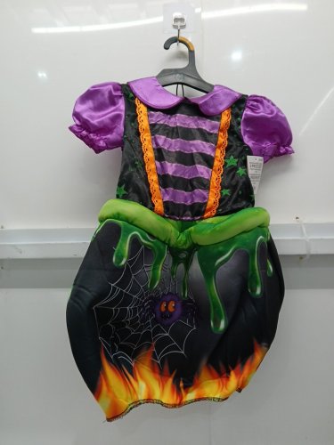 2PC PALAMON TODDLER WITCH BREWING CAULDREN COSTUME - 3-4T - PURPLE GREEN BLACK image 2