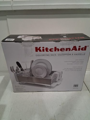 KITCHENAID FULL-SIZE LARGE DISH-DRYING RACK - 20.4" - STAINLESS STEEL/WHITE (MODEL: KNS896BXGRA/1863201) image 4