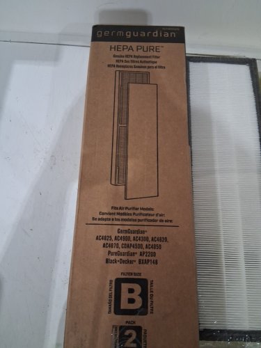 2PK GERMGUARDIAN HEPA PURE REPLACEMENT FILTER - 15.7" X 4.8" - WHITE image 2