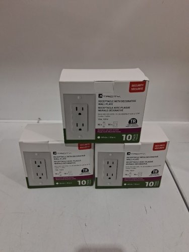 30PK Xtricity Decorative Duplex Wall Outlet - WHITE (MODEL: 1846758) image 4
