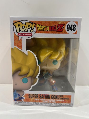 Funko pop! Animation: dragonball z - super saiyan goku with kamehameha vinyl figure (#948) image 2