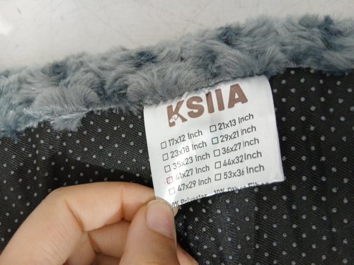 KSIIA Deluxe Washable Plush Dog Sleeping Bed/crate with Comfy Kennel Pad & Anti-Slip pad - 41" x 27" - dark gray (model: KSA37GD005) image 6