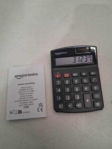 AMAZON BASICS LCD 8 DIGIT SOLAR POWER  DESKTOP CALCULATOR - BLACK (Model: KC-760-8) image 3