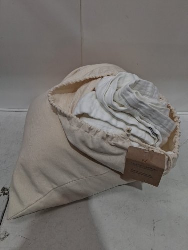 3pc house & home by lynda reeves European Collection Layered muslin Blanket & Shams Set - Queen - white (Model: 7823206) image 2