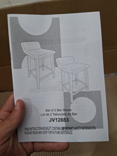 2pk costway low back counter height bar stools - 330lbs max - white/brown - (model: jv12883bn-24) image 10