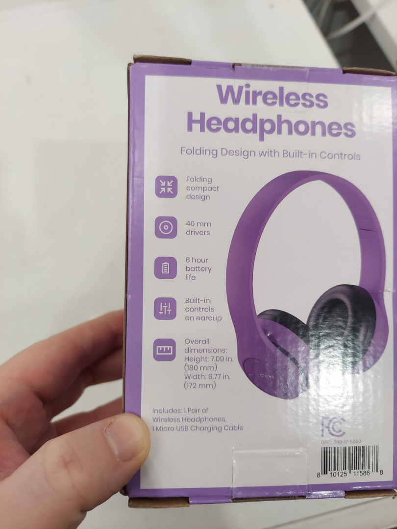 UNISEX gems wireless bluetooth headphones with folding design - purple image 3