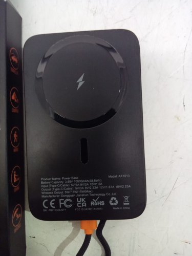 ASPERX Magnetic Power Bank Fast Charging Portable Charger with USB C Cable - 22w - black (model:‎AX1013) image 3