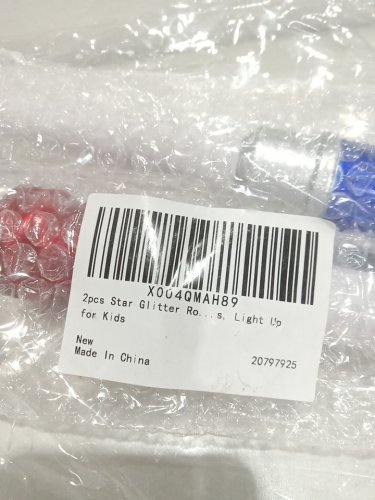 2PK LIGHT UP STAR GLITTER WAND SET - 14" - RED/BLUE image 3