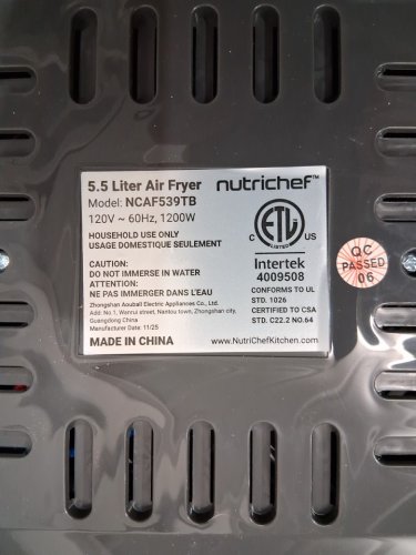 nutrichef 8-IN-1 glass air fryer with clear fry bowl for best cooking results - 5.8qt - BLACK/clear (MODEL: ncaf539tb) image 9